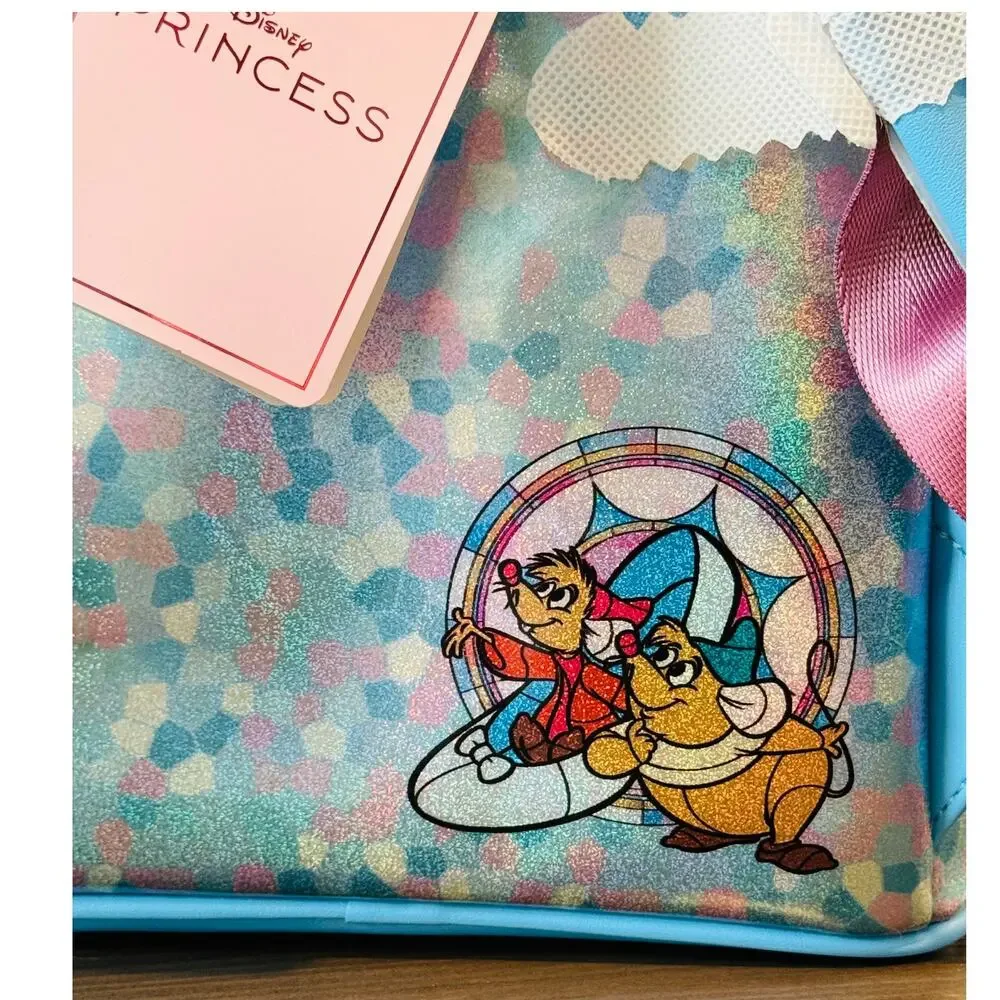 Loungefly Disney Princess Cinderella Stained Glass Mini Backpack & Ears Set NWT